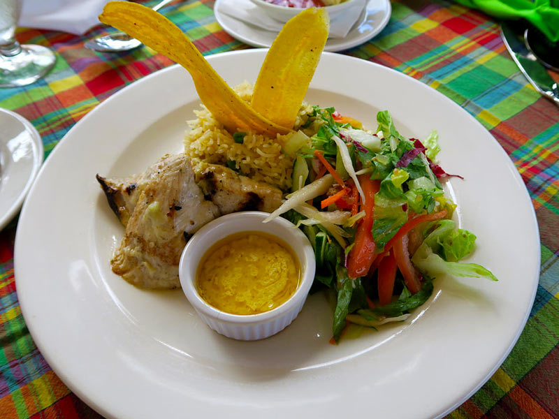 Food at Reduit Beach Restaurant