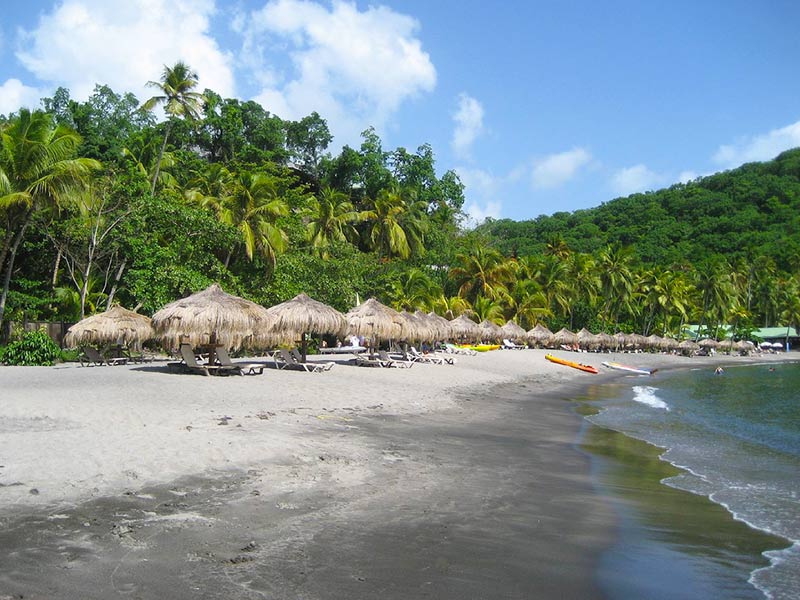 St. Lucia Black Sand Beaches - Anse Chastanet
