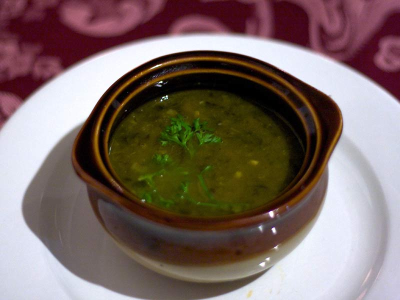 A bowl fo callaloo soup