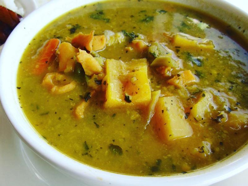 A bowl of lambi soup