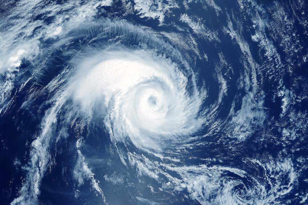 A satalite image of a hurrican